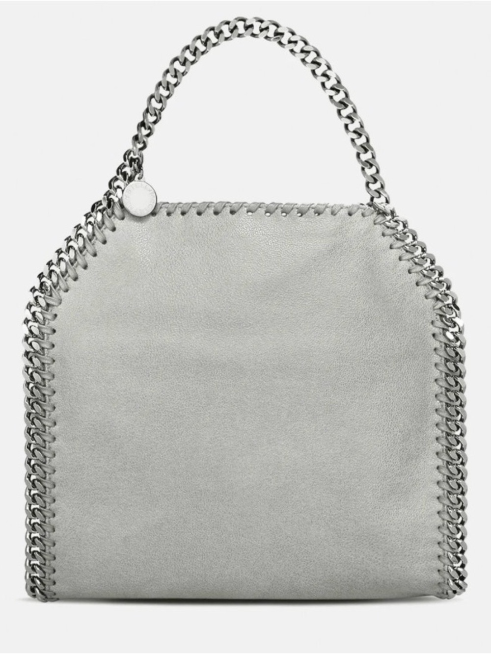 Stella McCartney Falabella Grey Shaggy Deer Vegan Leather Chain Tote Bag